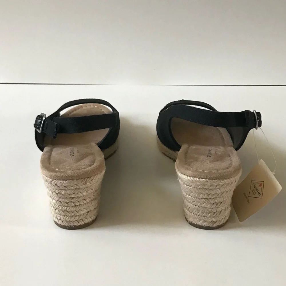 St. John's Bay Black Espadrille Wedges women’s size 8.5